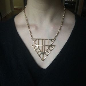 Golden geometric necklace